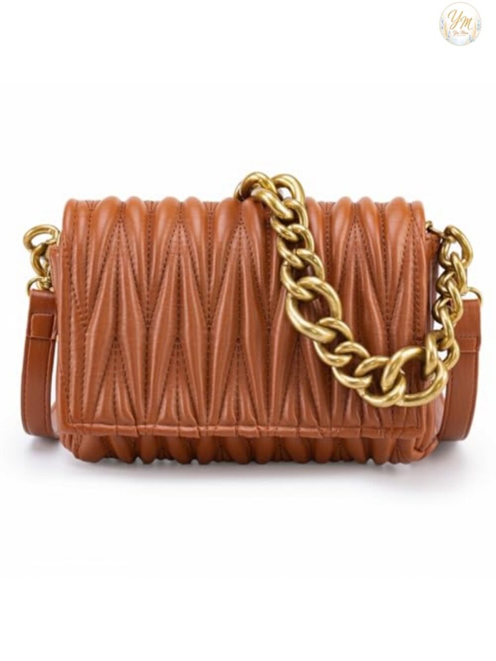Quilted Faux Leather Crossbody Clutch Chain Strap Evening Bag